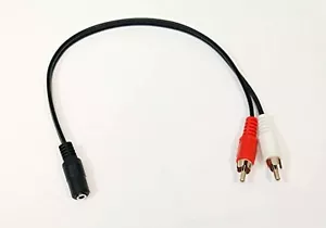 3.5MM Female Jack To 2 RCA Male Plug Audio Y Splitter Cable A/v Xbox 360 2Z - Picture 1 of 3