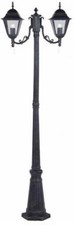 LAMPIONE LANTERNA DUE LUCI 200CM ALTEZZA 60W GRIGIO GHISA PER GIARDINO ESTERNO