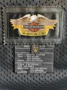 Harley Davidson Vintage Leder ärmelloses Top schwarz Gr. L Criss Cross Geschenk - Bild 1 von 7