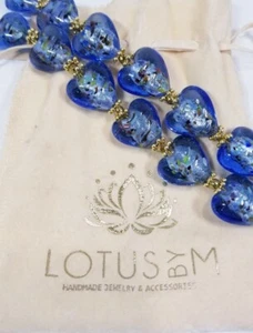 Lotus By M MURANO Glass Heart Necklace - Picture 1 of 6