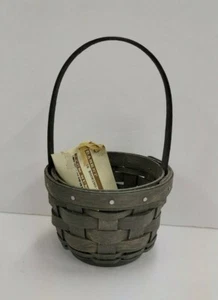 Mini cesta de reserva Longaberger Baubles gris peltre NUEVA retirada - Imagen 1 de 3