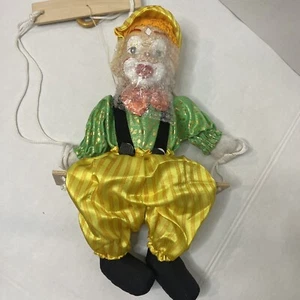 Vintage Stewart Ross Vanity Fair Hanging 14 Inch Porcelain Clown On A Swing - Picture 1 of 5