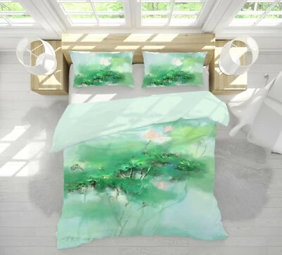 3D зеленый абстрактный ZHUA1277 кровать наволочки одеяло пододеяльник комплект королева король Zoe - Изображение 1 из 4