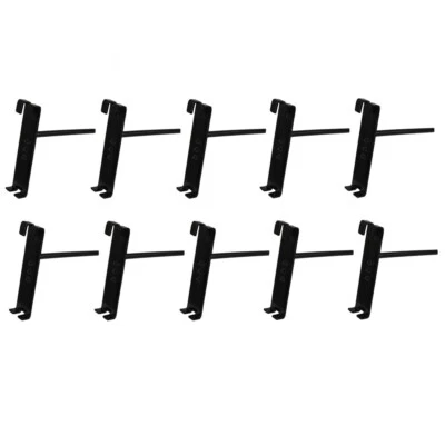 Wire Metal Hanger Retail Long Gridwall Hooks Grid Panel Display 10 PC Black 4" - Image 1 of 2