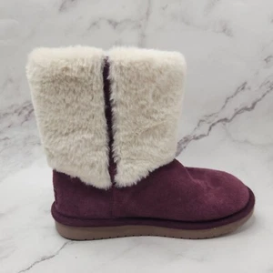 UGG Koolaburra Mädchen Aubrie kurze lila Stiefel Kunstfellfutter Jugend 2 - Bild 1 von 9