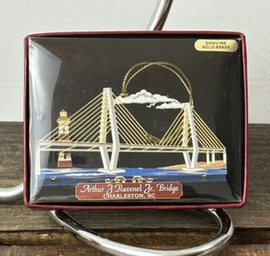 Christmas Charleston SC Ravenel Bridge Morris Lighthouse Brass Nations Treasures - Picture 1 of 12