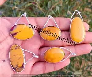 Mookaite Jasper Gemstone 925 Sterling Silver Plated Antique Unisex Pendant Lot - Picture 1 of 3