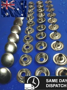 12 x 316 Stainless Steel Press Studs Marine Canopy Snap Fasteners TRADE QUALITY - Picture 1 of 5