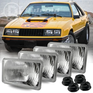 4x For Ford Mustang 1979-1986 DOT 4x6" Square LED Headlights Original Look KIT - Picture 1 of 22