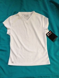 Neu Mädchen Champion weißes kurzärmliges Shirt feuchtigkeits-komfort-trocknend Small 6-8 - Bild 1 von 8