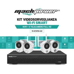Kit Smart di videosorveglianza Wi-Fi fino a 300 metri, 1 NVR + 4 Telecamere - Foto 1 di 1