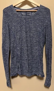 Title Nine Grace LS Blue Active Tech Shirt Ruched Back Thumbhole Pocket Damen M - Bild 1 von 15