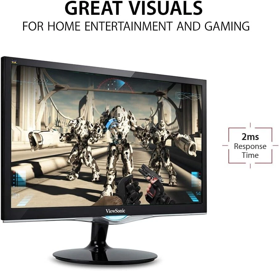 ViewSonic VX2452MH 24 Inch 2ms 60Hz 1080p Gaming Monitor - Image 1 of 4