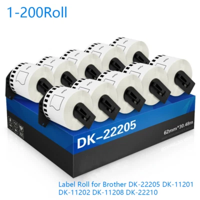Compatible Continuous Label Roll for Brother DK-22205 QL-570 QL-700 800 QL-1100 - image 1 of 4