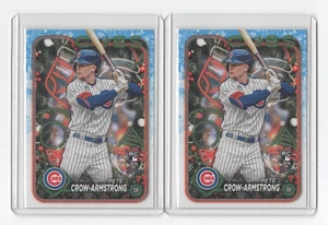 Pete Crow-Armstrong 2024 Topps Holiday RC #H136 w/sleeves 2 card lot - Picture 1 of 2