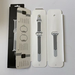 Bracelet sport Apple Watch Nike - S/M et M/L - platine pur/noir - AUTHENTIQUE OEM - Photo 1 sur 4