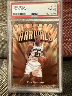 1997 Topps Finest Tim Duncan Arrivals Die Cut PSA 8 #325 - Image 1 of 2