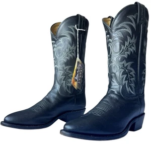 Tony Lama Botas Hombres Talla 9 D Segar Cuero Negro 7900 Pull On Vaquero Western Nuevas - Imagen 1 de 17