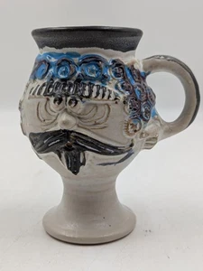 Vintage 1971 Pacific Ceramic Stoneware Signed B. Welsh Humorous Face Mug - Picture 1 of 7