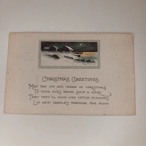 Weihnachtsgruß Postkarte See an Winterszene verschickt 1922 hinten geteilt - Bild 1 von 8