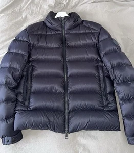 MONCLER LAURENT GIUBBOTTO Mens Down Coat Navy Blue Jacket LOVELY Puffer Size 2 - Picture 1 of 6