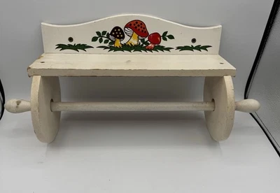Vintage 1976 Sears Merry Mushroom Wooden Paper Towel Holder Kitchen Decor - Image 1 of 4