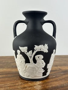 Wedgwood Black Jasperware Portland Vase Minature 6” - Picture 1 of 5