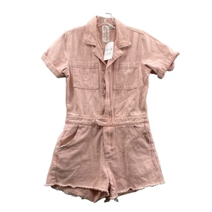 Sadie & Sage Adventurer Pagliaccetto Denim Donna Piccolo Rosa Abbigliamento da Lavoro Boho Y2k Estivo - Foto 1 di 6