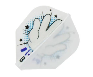 8 Flight Rock Paper Scissors White Shape Dart Flights - Foto 1 di 7