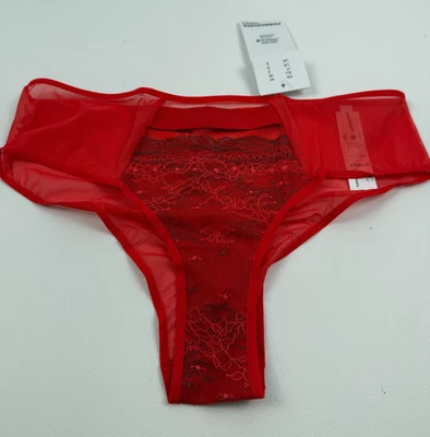 Bragas Tanga Floral de tiro medio de encaje Passionata Rojo Talla S Nuevas con etiquetas Foto 1 de 4