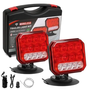 1 Pair LED Magnetic Wireless Trailer TailLight Kit For Trailer-Truck Automotive - Picture 1 of 7