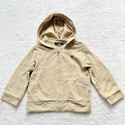 Chaqueta beige con capucha a cuadros Burberry para niños pequeños 2T Horse Nova Foto 1 de 4