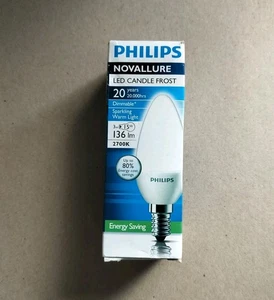 Philips Novallure LED Candle Frost 3W E14 MV Dimmable B35 FR Warm White - Picture 1 of 4