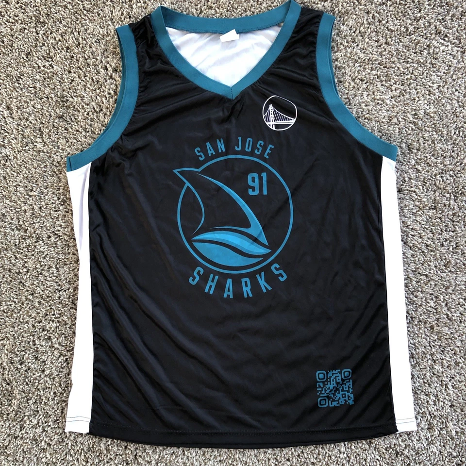 圣何塞鲨鱼勇士队球衣男式XL混搭篮球体育场促销赠品 — 第 1/4 张图片