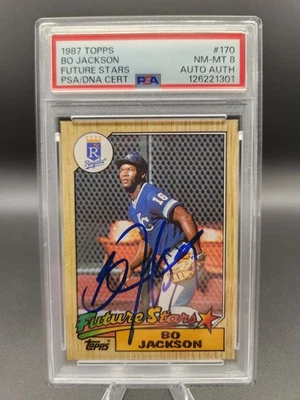 1987 Topps Future Stars Bo Jackson #170 (RC) PSA 8 NM/MT - AUTO Authentic - Image 1 of 2