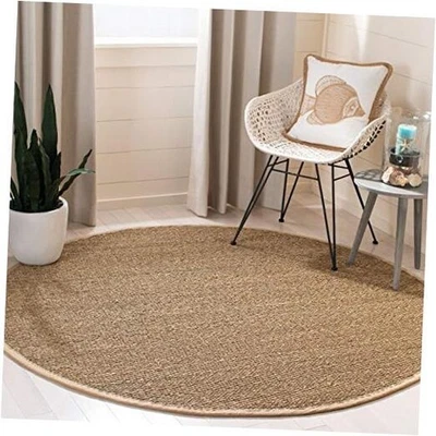  Area Rug 8' Round - Natural Fiber Collection - Natural & Beige, Seagrass,  - Image 1 of 4