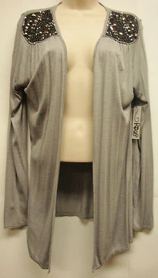 *NWT Adorable RXB "Gray" Long Sleeve Front Drape Cardigan sz Large-Super Cute!! - Image 1 of 3