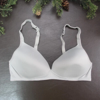 Sujetador Warners 38B Gris Inalámbrico Acolchado Cierre Ajustable Trasero Foto 1 de 4