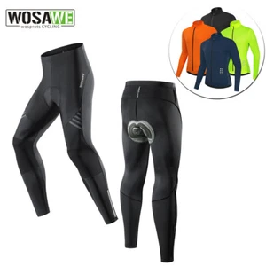 WOSAWE Men's Cycling Jersey Sports Set Road Bike Long Sleeve Tops Padded Pants - Picture 1 of 30