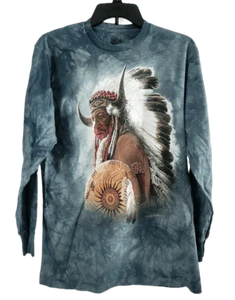 The Mountain Indianer Portrait Langarm T-Shirt (Md) Neu - Bild 1 von 3