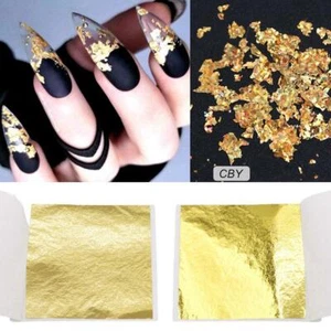100 fogli pellicole antiscivolo fai da te foglia carta decorazione unghie artigianato doratura υπ щ ~{ C8T1 - Foto 1 di 14