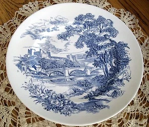 Plato vintage Wedgwood Countryside England azul sauce 10" ~ - Imagen 1 de 5