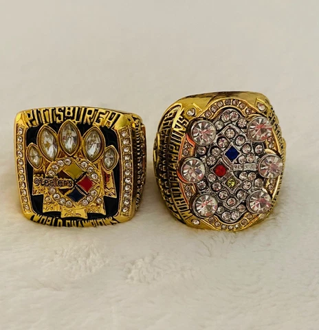 2 PCS Pittsburgh Steelers Ring -Super Bowl Championship SET, USA SHIP 2005/08 Cover