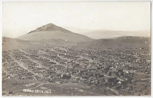 Cripple Creek 1908, Colorado - FOTO REAL Descripción general de la ciudad minera - Postal antigua - Imagen 1 de 2