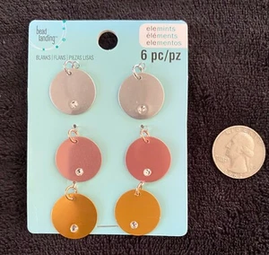 Perlenlandung Premium Metall Stanzrohlinge mit klaren Strasssteinen, 6 Stück - Bild 1 von 1