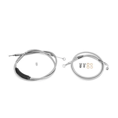 For Harley Sportster XLH 883 12”-14" Handlear Brake Line Clutch Cable Non-ABS - Image 1 of 4