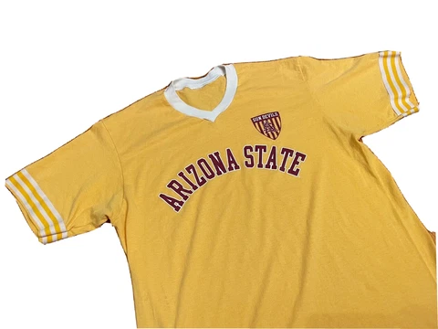 Vintage ASU Sun Devils T Shirt Arizona State Sparky Men Large Jersey 80's Cover