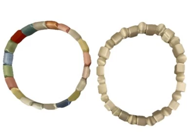 Dos pulseras elásticas de madreperla de imitación diversión de hadas Foto 1 de 3