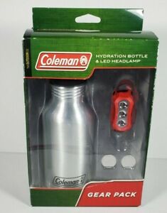 Gear Coleman Pack: Hydration Bottle & LED Headlamp (New, Sealed)