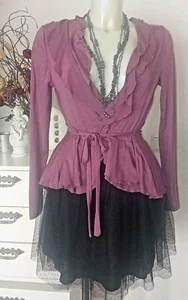 Noa Noa Wickel-Jacke jacket lila Rüschen zu binden - Picture 1 of 2